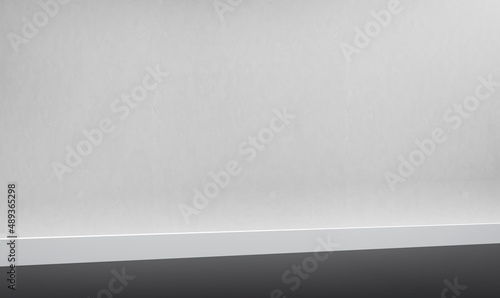 Concrete wall room display products background. Empty gray interior with concrete wall, plaster background. Interior space room studio background wall display products. Vector EPS10