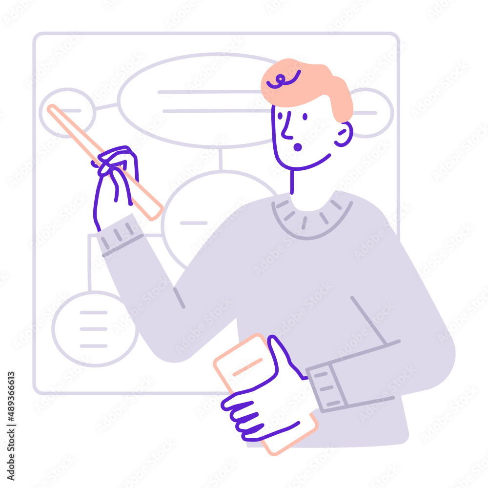 Student draws a block diagram in class Student draws a block diagram in class