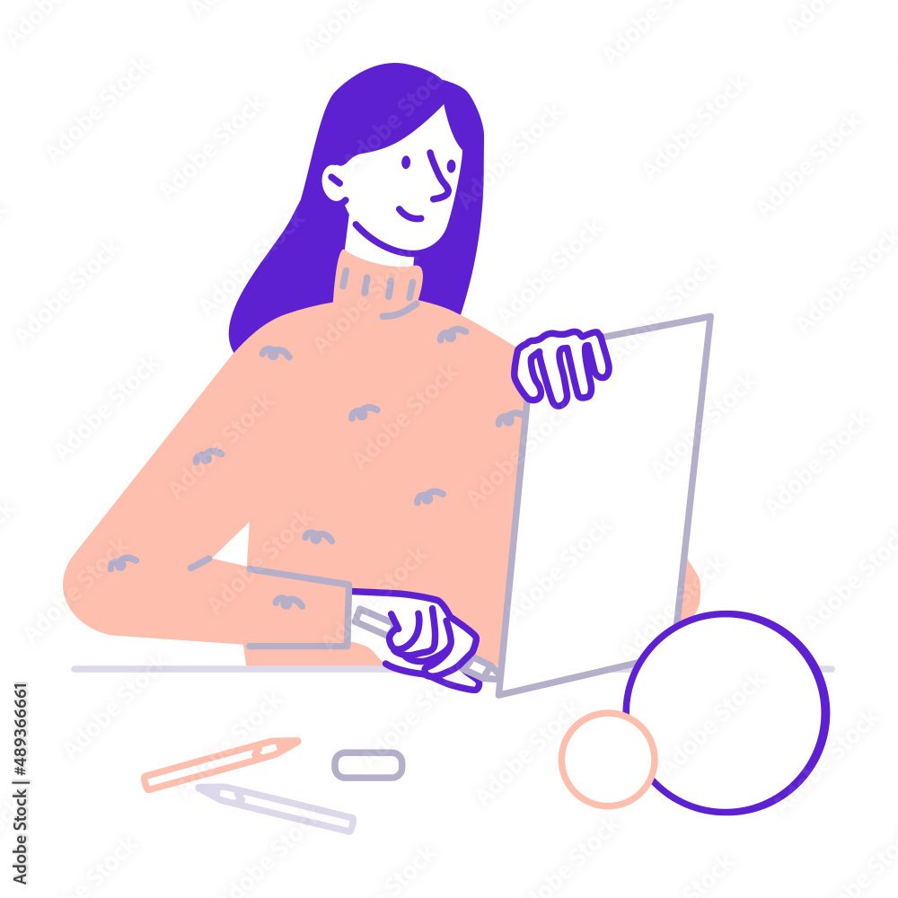 Student in drafting class