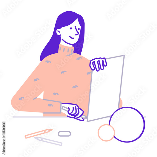 Student in drafting class