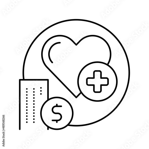health care benefits line icon vector illustration