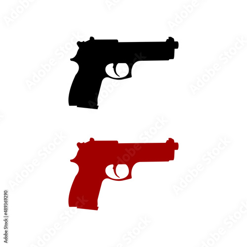 Gun, Pistol icon. Gun sign symbol. Gun silhouette vector