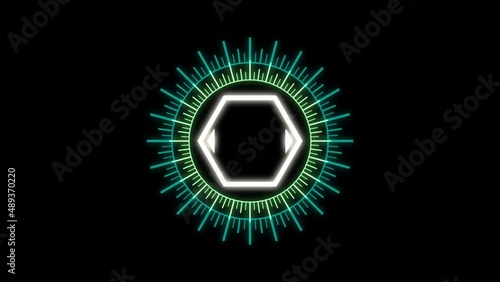 Wallpaper Mural 3D HUD Target Hexagon Rotate Green S VJ Loop Animation Background  Torontodigital.ca