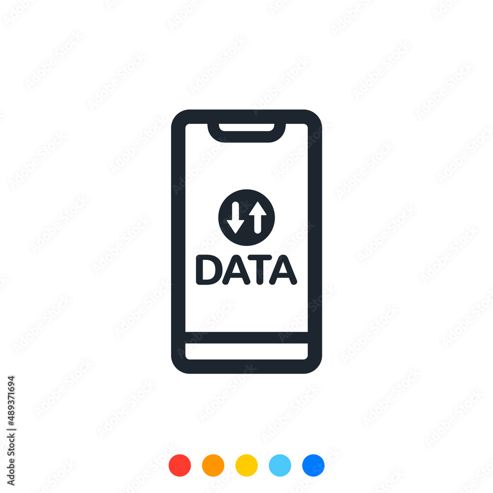 Icon of Smartphone with Up and Down arrow. Icon of Smartphone with Up and Down arrow.