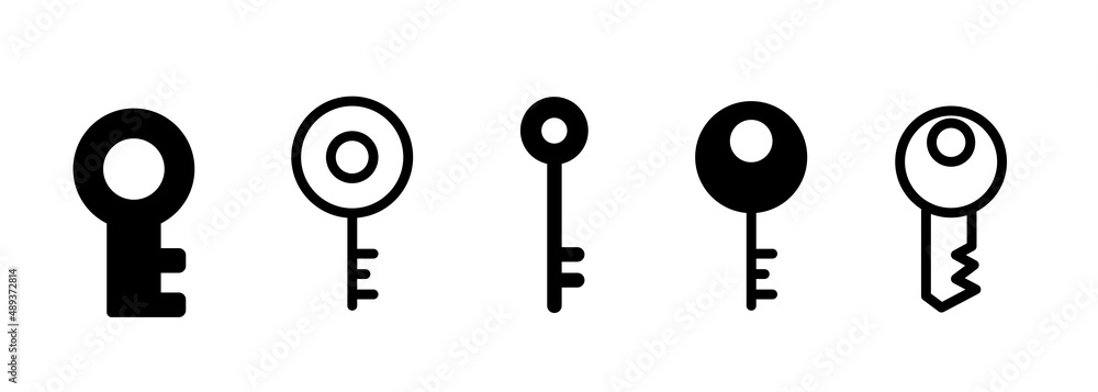 Keys set. Different keys vector black icons. Clipart isolated on white background. Keys set. Different keys vector black icons. Clipart isolated on white background.