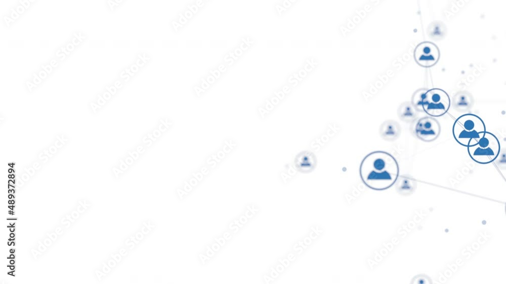Social Network Connected Icons On White Background. 4k Seamless Loop Social Network Connected Icons On White Background. 4k Seamless Loop
