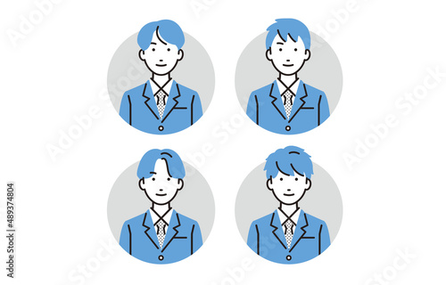 高校生の男の子アイコンセット