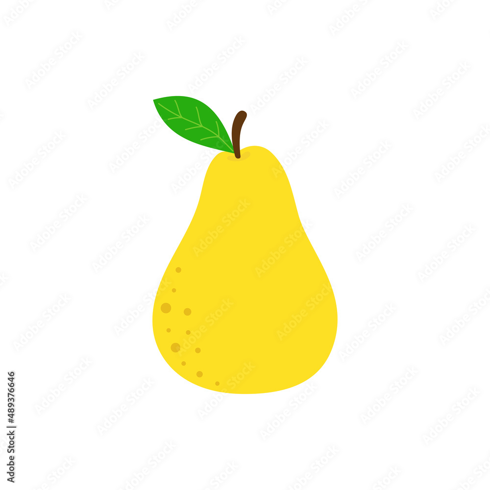cartoon pear isolated on white, vector illustration cartoon pear isolated on white, vector illustration