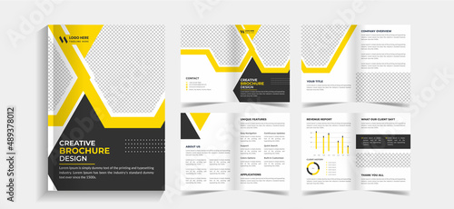 Corporate 8 pages business brochure design template. 8 pages business company profile