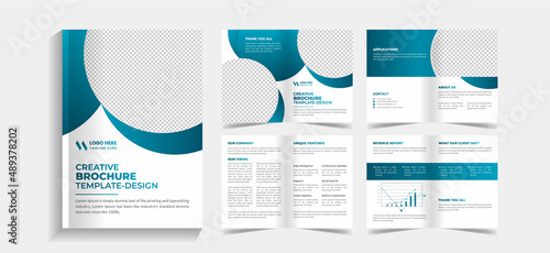 Corporate 8 pages business brochure design template. 8 pages business company profile