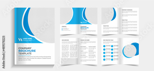 Corporate 8 pages business brochure design template. 8 pages business company profile