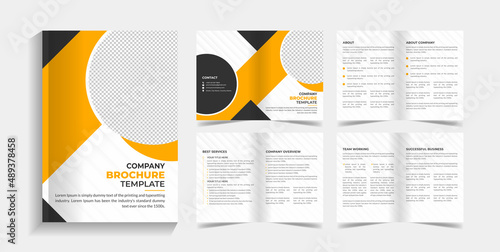 Corporate 8 pages business brochure design template. 8 pages business company profile