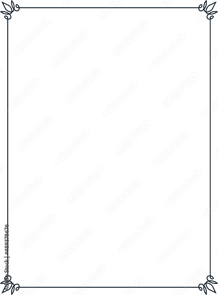Vector border frame. Background or book page. Simple rectangular billboard, poster, card, plaque, signboard, sticker, or label Vector border frame. Background or book page. Simple rectangular billboard, poster, card, plaque, signboard, sticker, or label