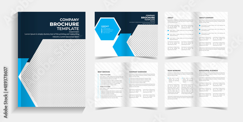 Corporate 8 pages business brochure design template. 8 pages business company profile