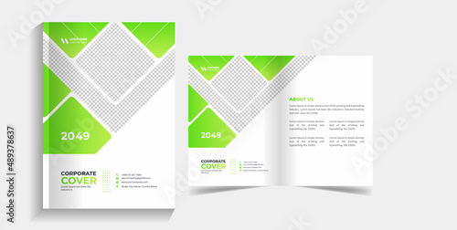 Corporate business brochure design template. 2 pages business company profile