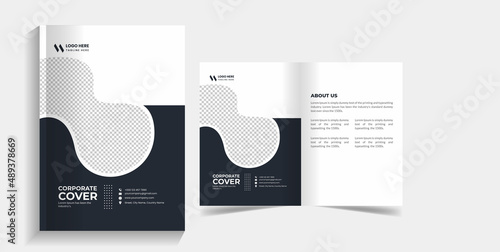 Corporate business brochure design template. 2 pages business company profile