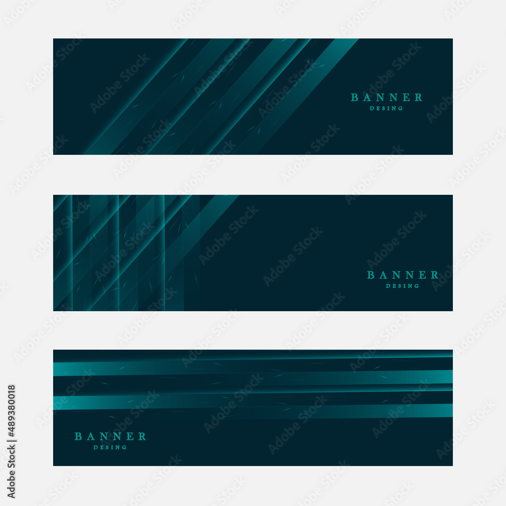 Fototapeta premium Set of blue futuristic banner design