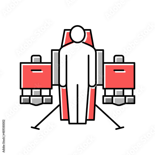 jetpack fly transport color icon vector illustration