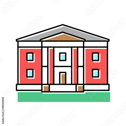 greek revival house color icon vector illustration