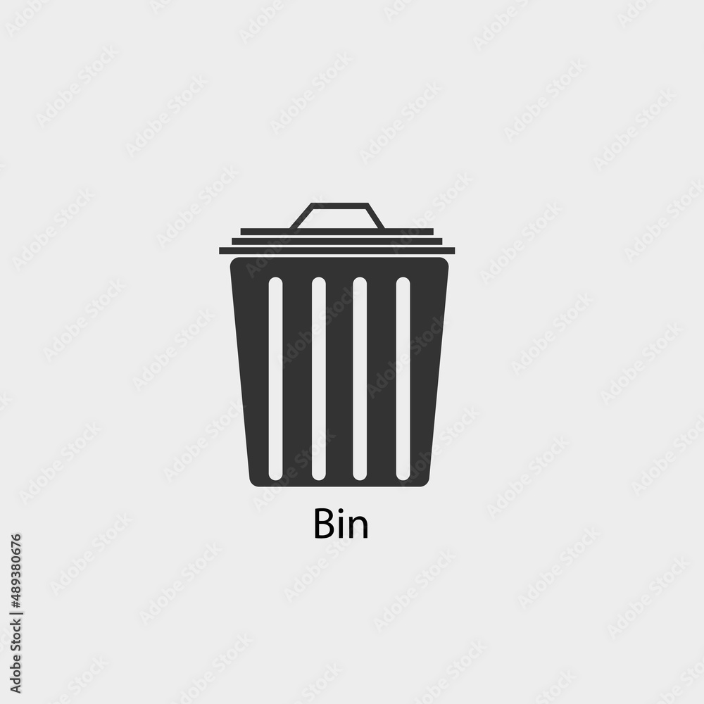 Bin vector icon illustration sign 
