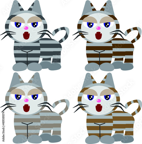 エサをねだるしましまのネコのアイコン