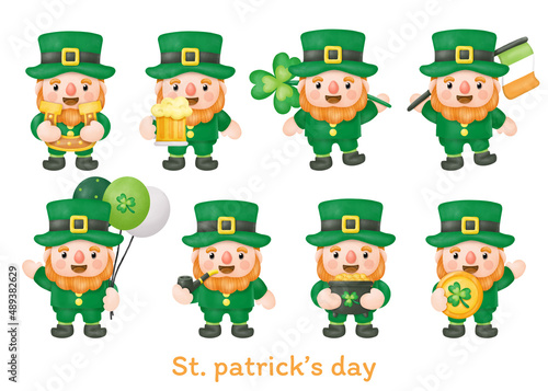 St. Patrick's Day watercolor Clipart, illustration Digital painting