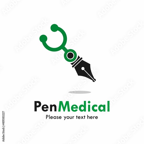 Pen medical logo template illustration