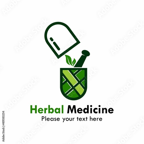 Herbal medicine logo template illustration