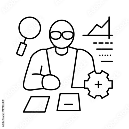 academic minor line icon vector illustration