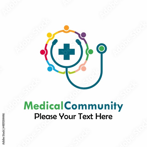 Medical community logo template illustration