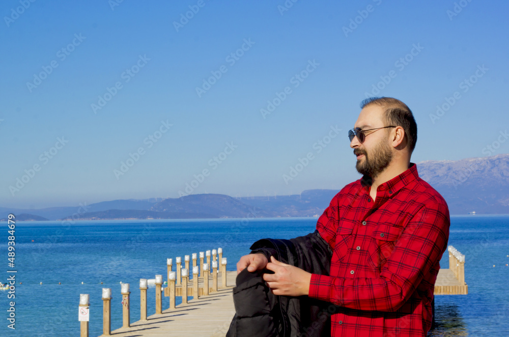 portrait of handsome man in sunglasses	