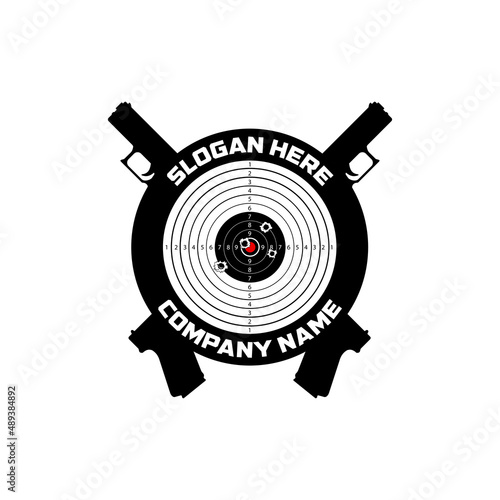 Gun logo design. Gun or pistol targets icon logo design