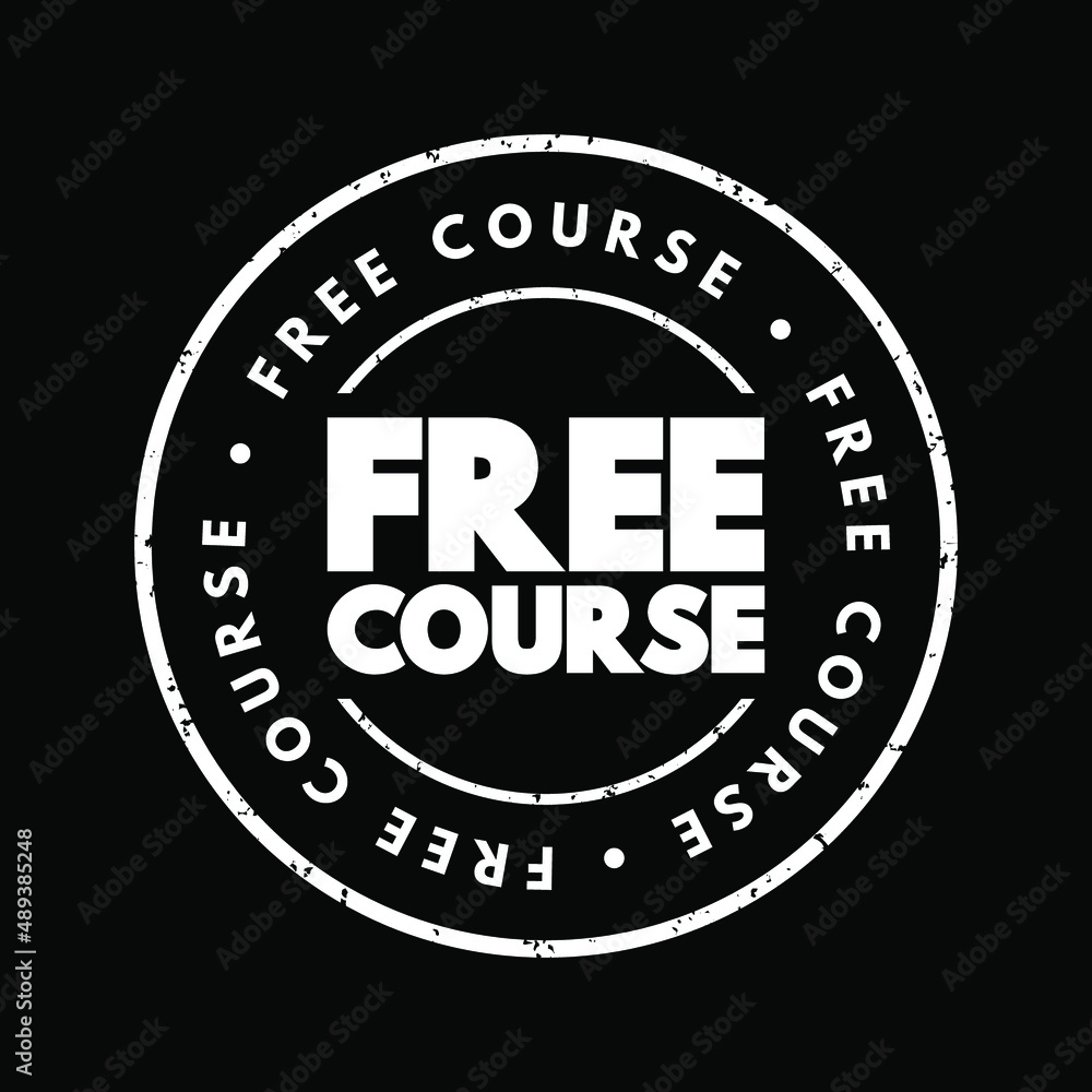 Free Course text stamp, concept background