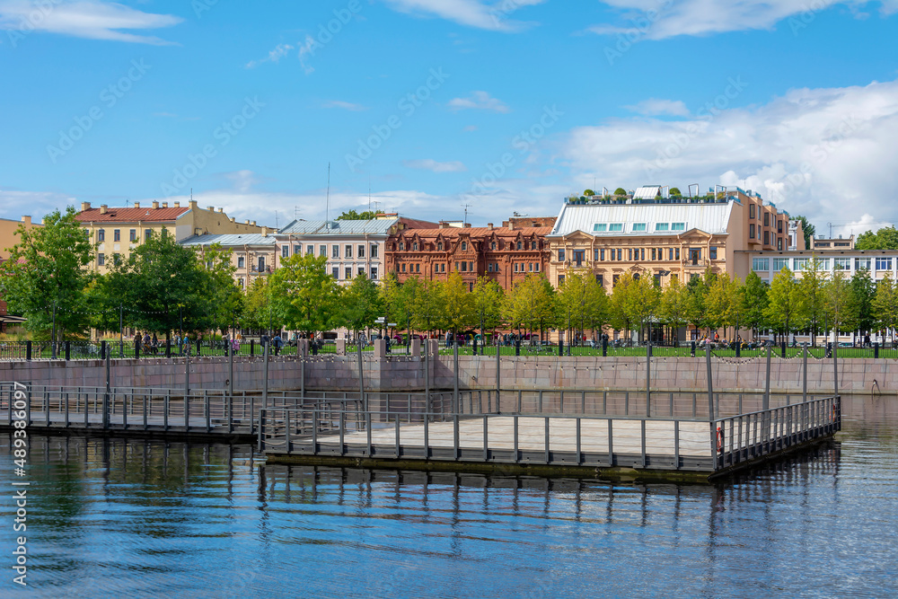 St. Petersburg, view from the Walking pier of the inner reservoir on the island of New Holland