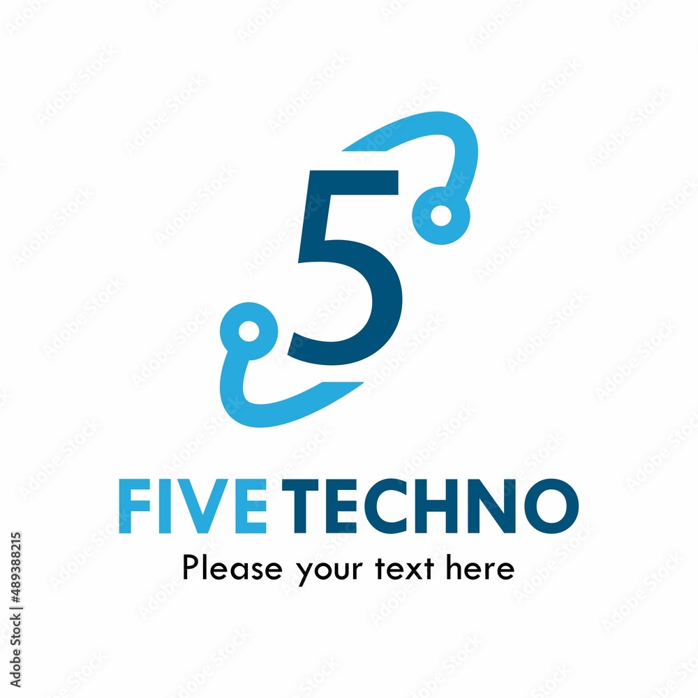 Number 5 techno logo template illustration. Number 5 techno logo template illustration.