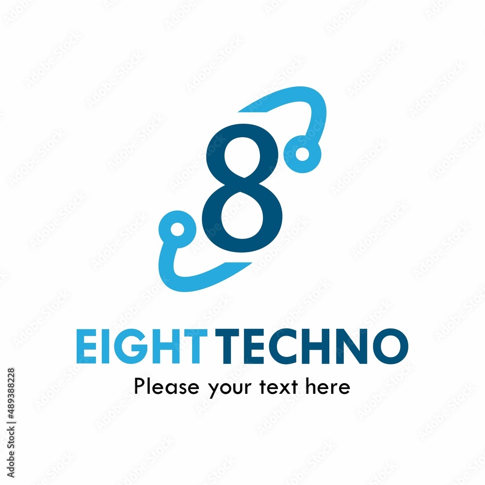 Number 8 techno logo template illustration. Number 8 techno logo template illustration.