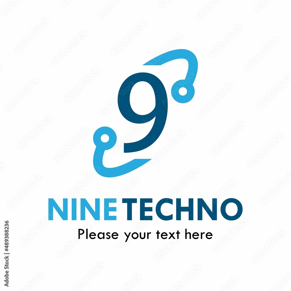 Number 9 techno logo template illustration. Number 9 techno logo template illustration.