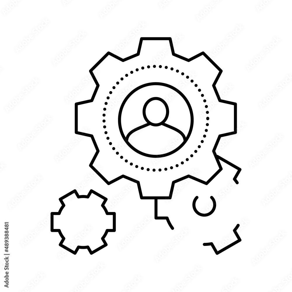 working mechanism colleague line icon vector illustration