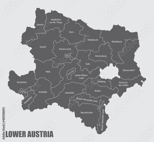 Lower Austria administrative map photo