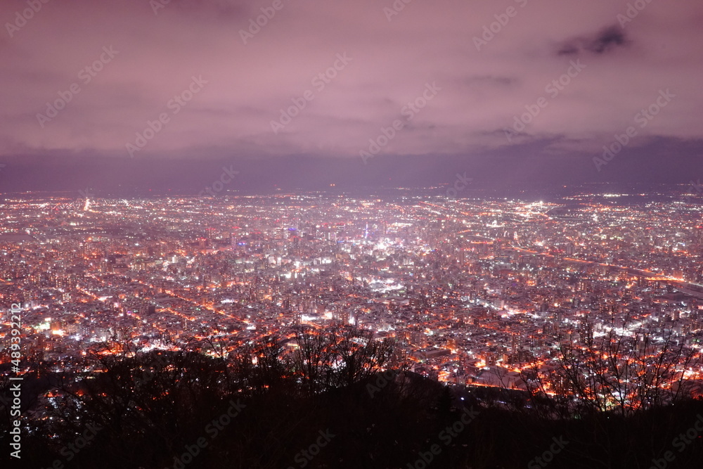 日本 北海道 札幌 藻岩山 山頂展望台からの夜景