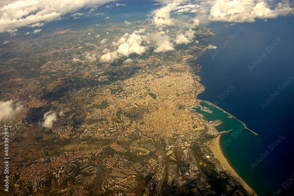 Vista aerea della città di Catania