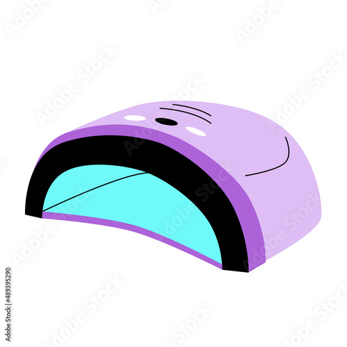 Illustration of ultraviolet led lamp for manicure. Nails salon tools. 