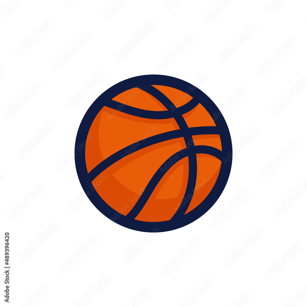 Basketball simple flat icon vector illustration