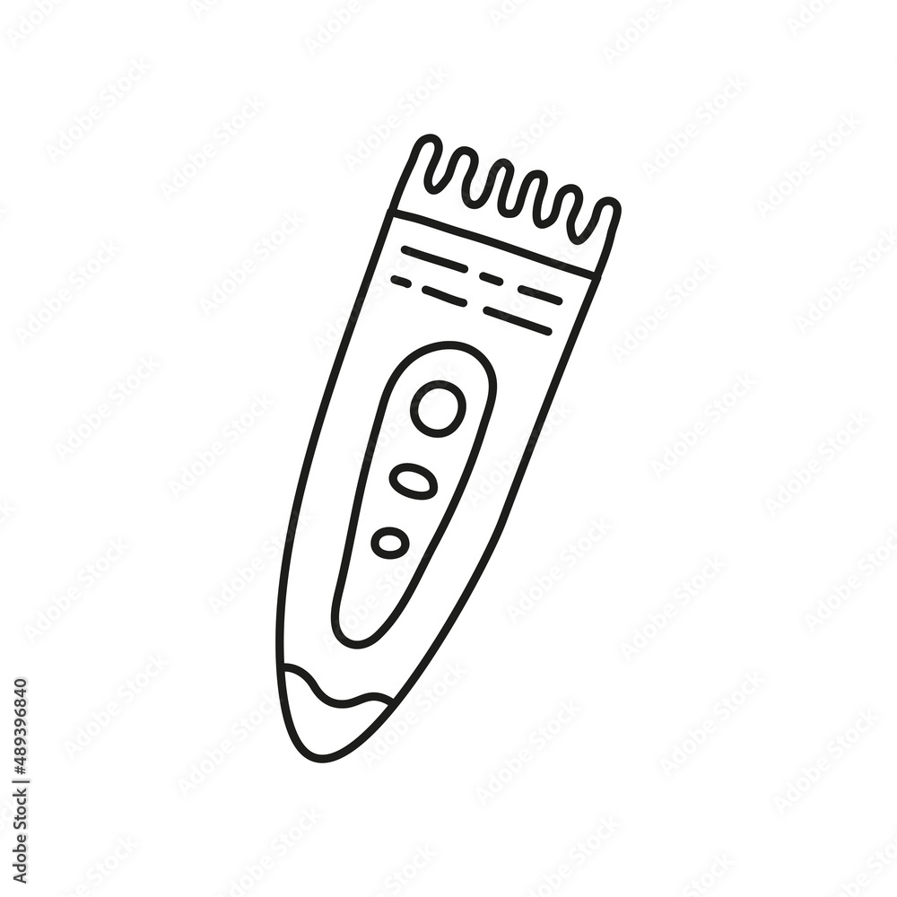 Doodle hair clipper icon.