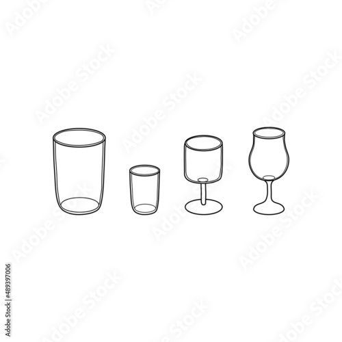 Hand drawn glasses for drinks.