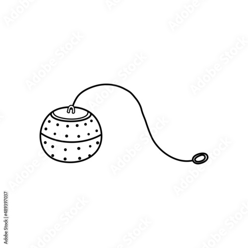 Hand drawn outline tea strainer.