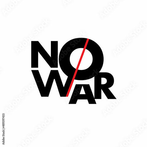 No War Red Line Vector Stamp Black Logo White Background