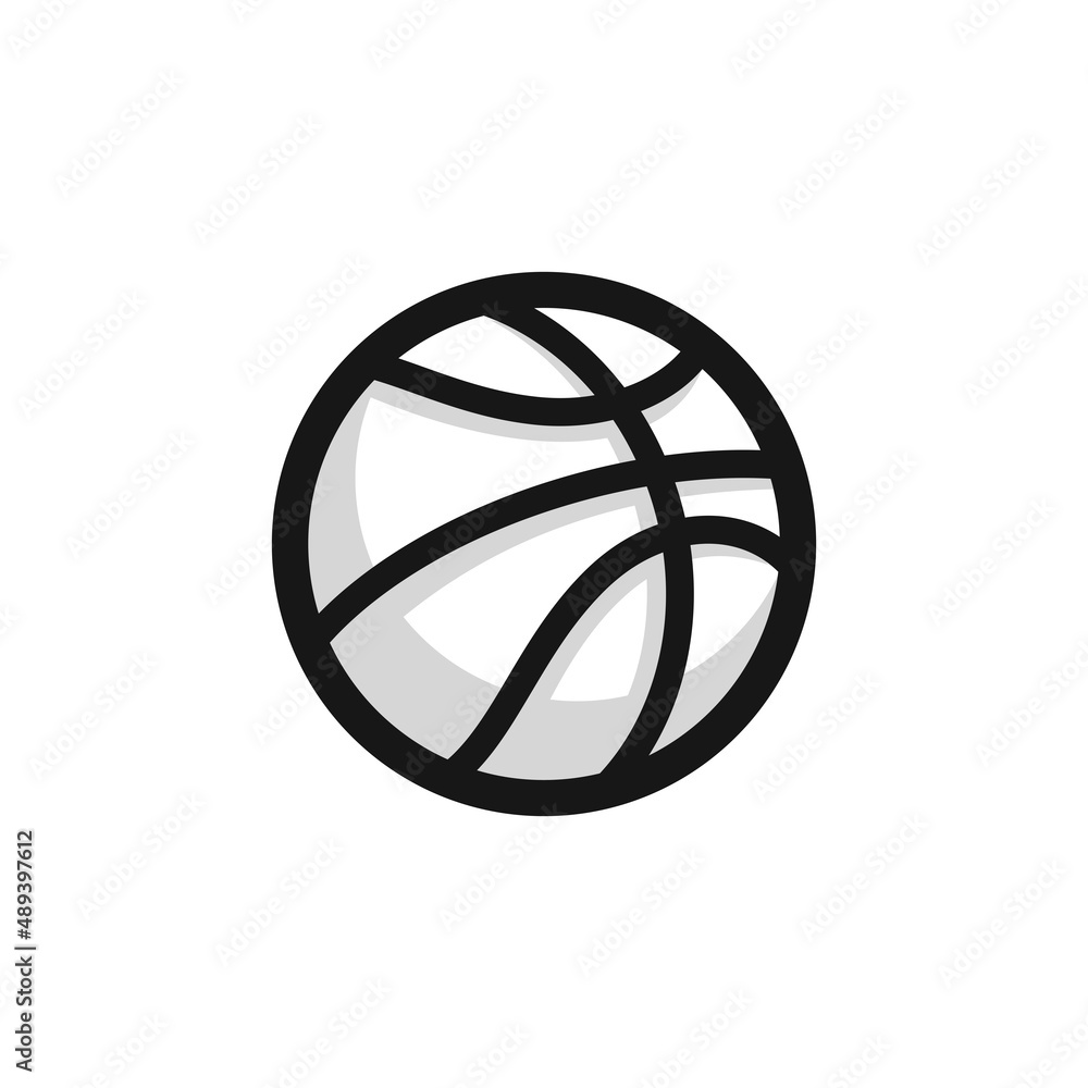 Basketball simple flat icon vector illustration