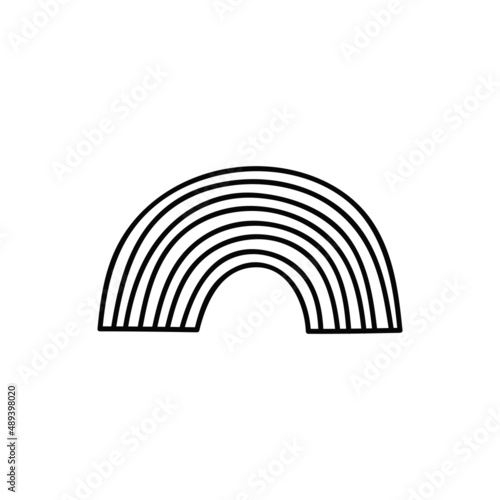 Doodle outline rainbow icon.