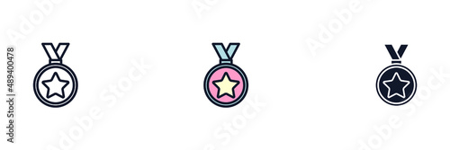 medal icon symbol template for graphic and web design collection logo vector illustration